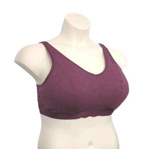 Cacique Lane Bryant Lace Bralette Bra No Wire 18 20 2X Maroon Red
